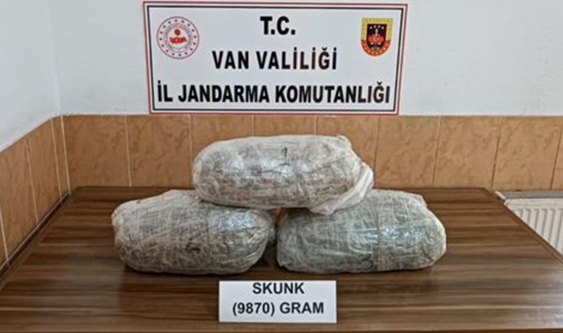 Van'da 9 kilo 870 gram skunk ele geçirildi