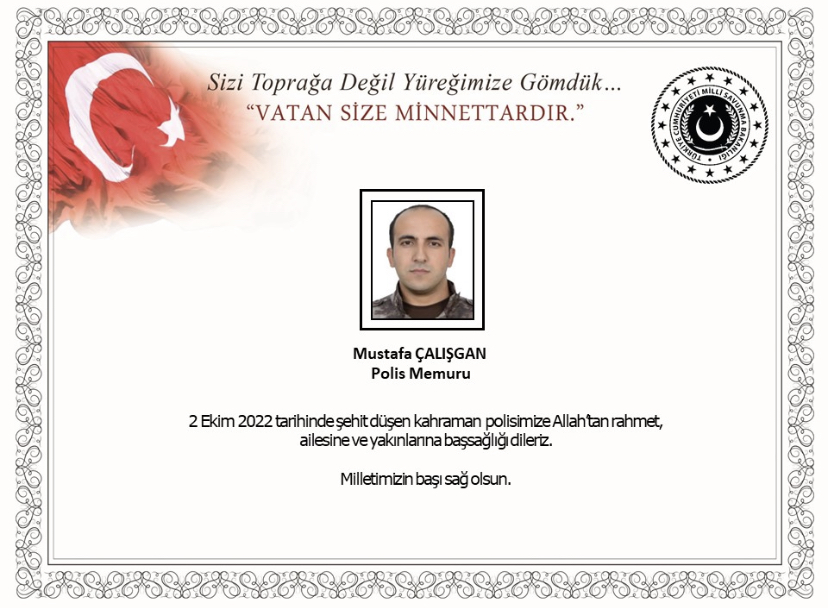 Özel harekat polis memuru Mustafa Çalışgan Fırat Kalkanı Bölgesi'nde şehit oldu