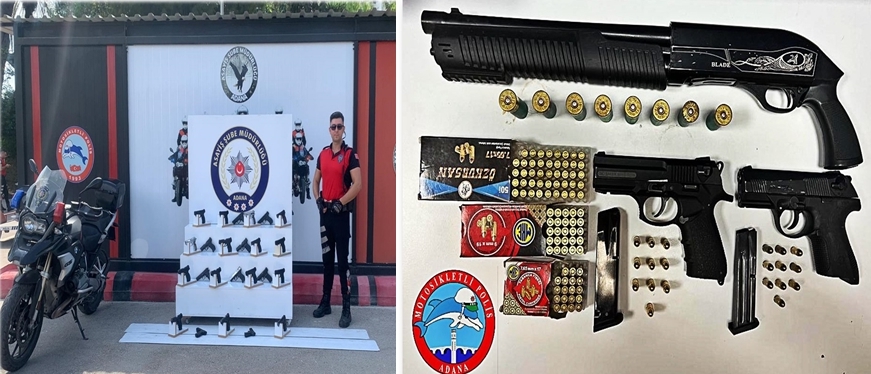Adana'da Asayiş uygulamalarda 88 ruhsatsız silah ele geçirildi 