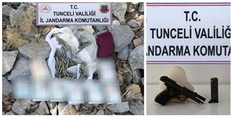 Tunceli'de teröristlere ait silah ve yaşam malzemesi ele geçirildi
