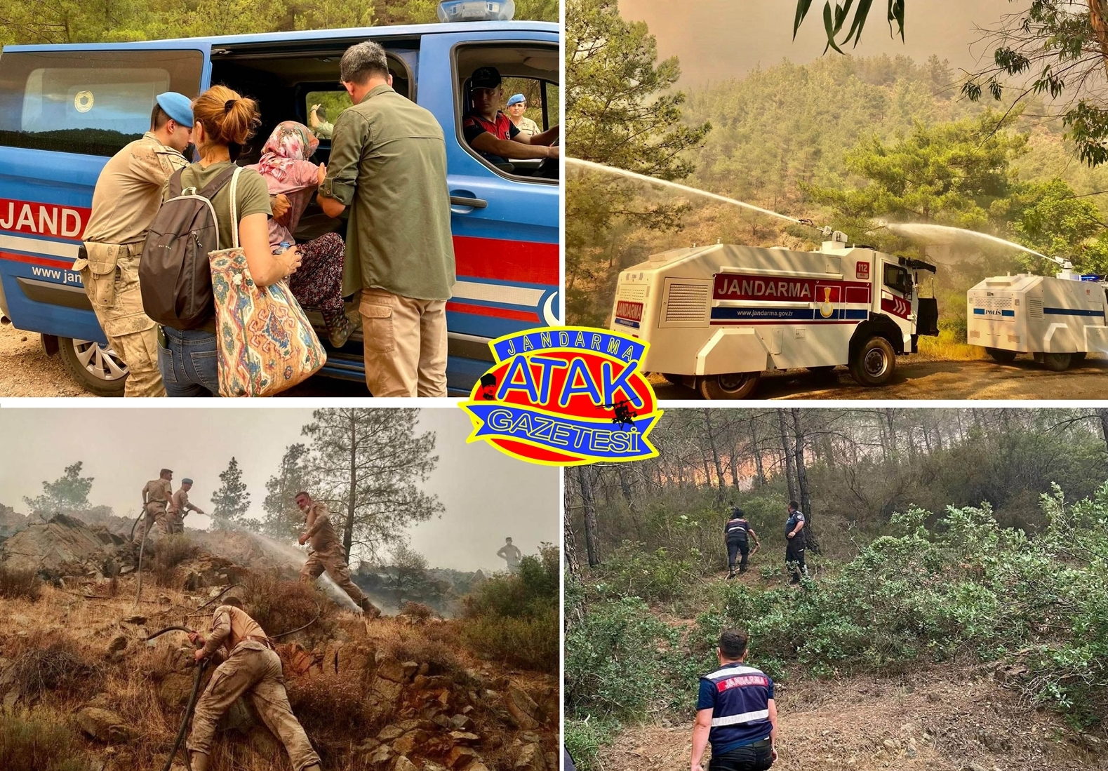Jandarma, Marmaris'te orman yangınına müdahale ediliyor