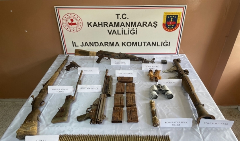Kahramanmaraş'da teröristlere ait silah ve mühimmat ele geçirildi