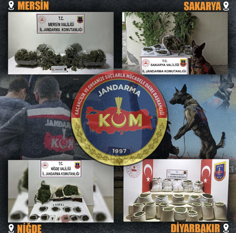 Jandarmadan 4 İlde uyuşturucu operasyonu