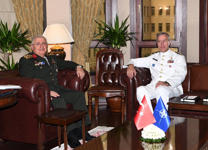 Genelkurmay Başkanı Orgeneral Güler, NATO Askeri Komite Başkanı Oramiral Bauer ile görüştü 