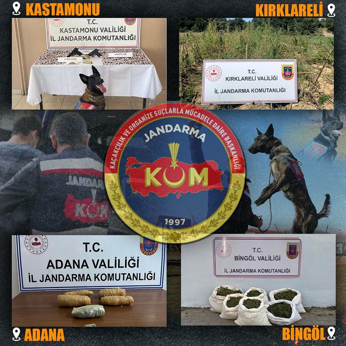 Jandarmadan 4 İlde uyuşturucu operasyonu