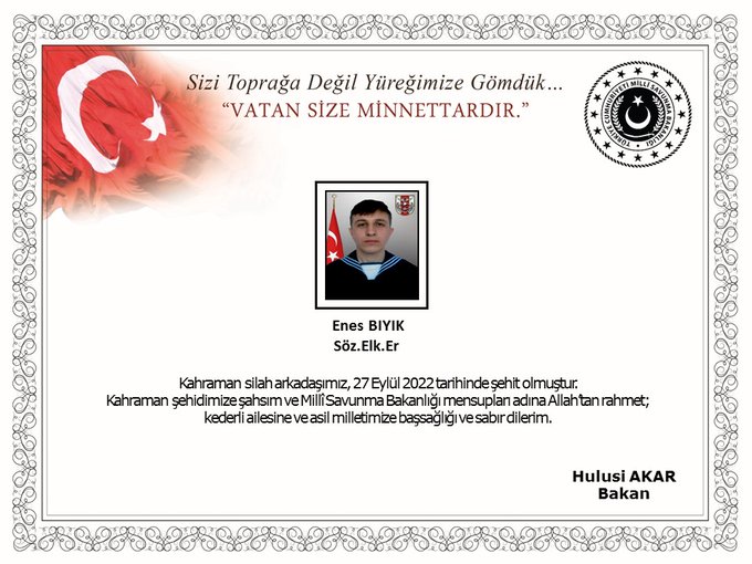 MSB acı haberi duyurdu: 1 asker şehit oldu! 