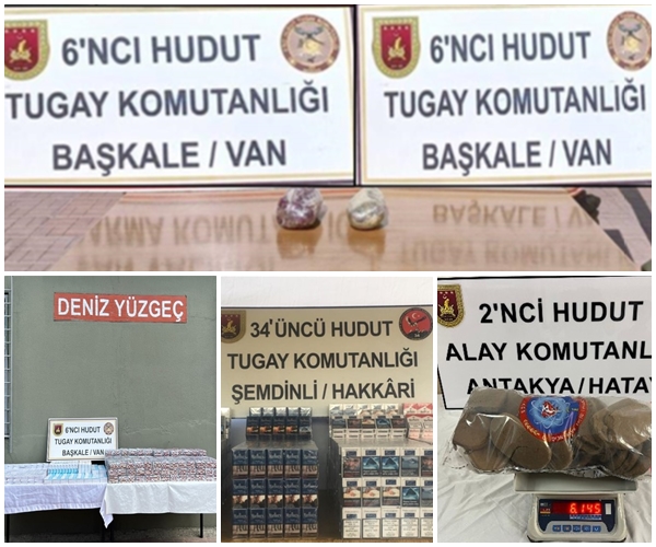 Van, Hakkari ve Hatay sınır hattında uyuşturucu, ilaç ve sigara yakalandı 