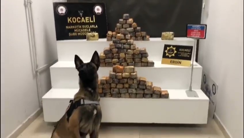Kocaeli'de Narkotik Polisi bir tırda 45 kilo eroin ele geçirdi