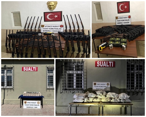 Van ve Hakkari sınırlarındaki aramalarda av tüfeği ile uyuşturucu ele geçirildi